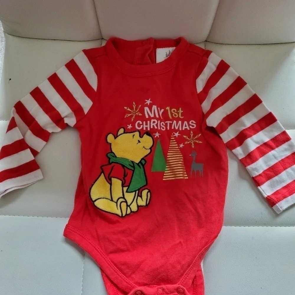 Disney Pooh Bear My First Christmas Onesie